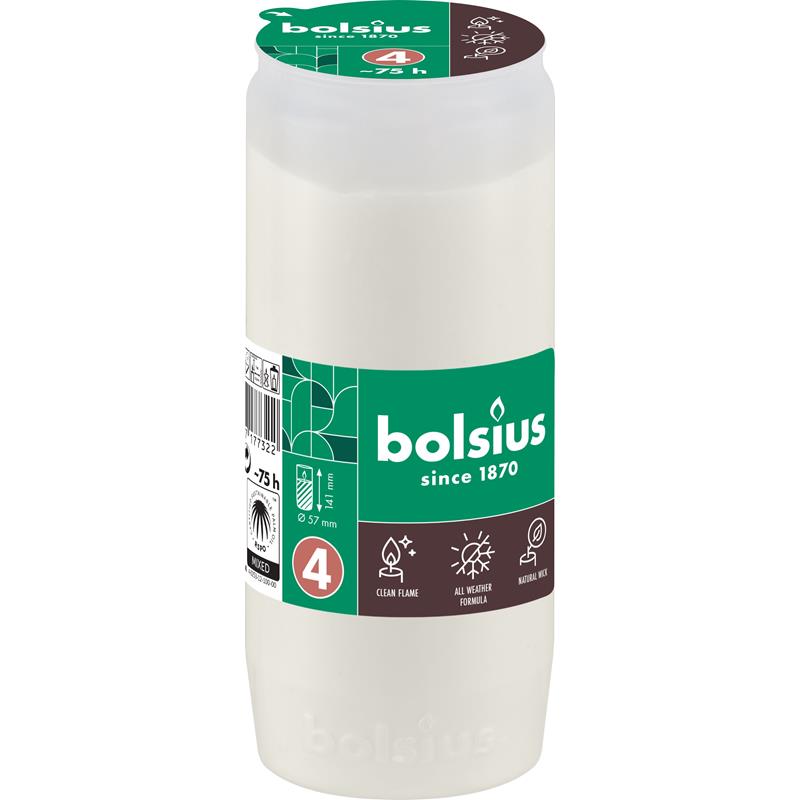 Bolsius gravlys kompo nr.4 hvit