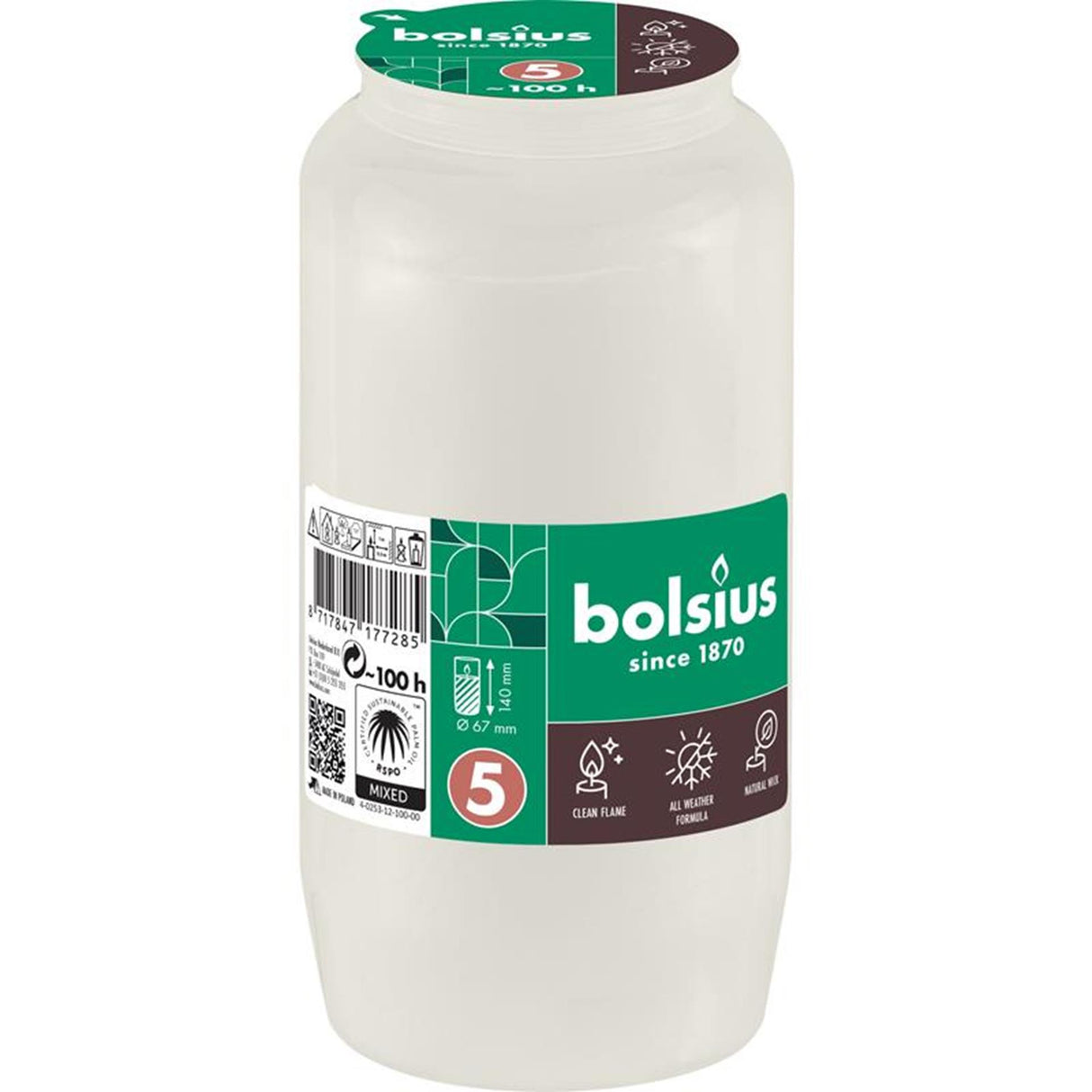 Bolsius graflicht compo nr.5 wit