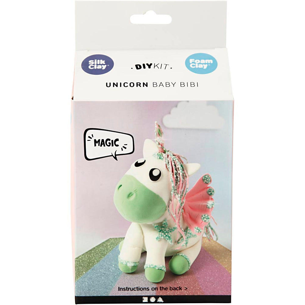 Silk clay funny friends, unicorn, green, 1 box