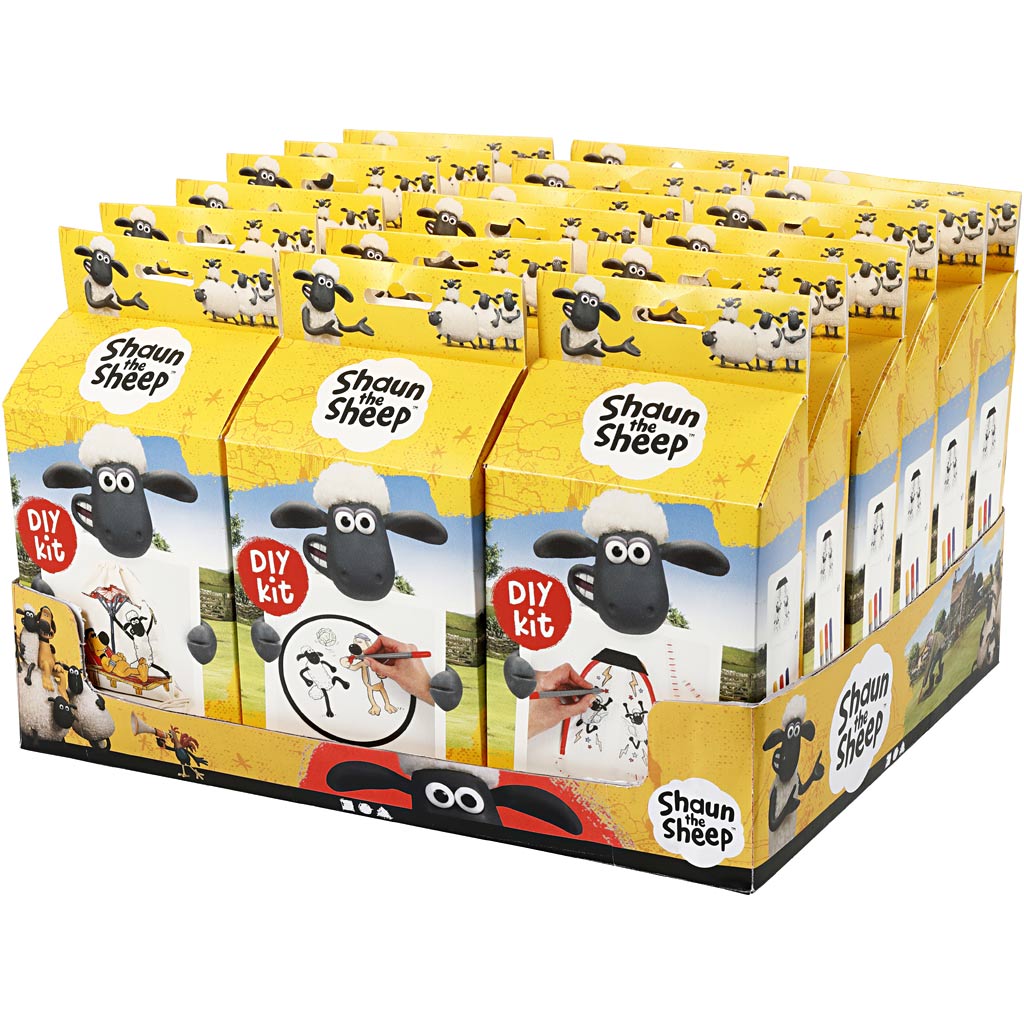 Shaun the sheep counter display with diy sets, 18 set 1 box