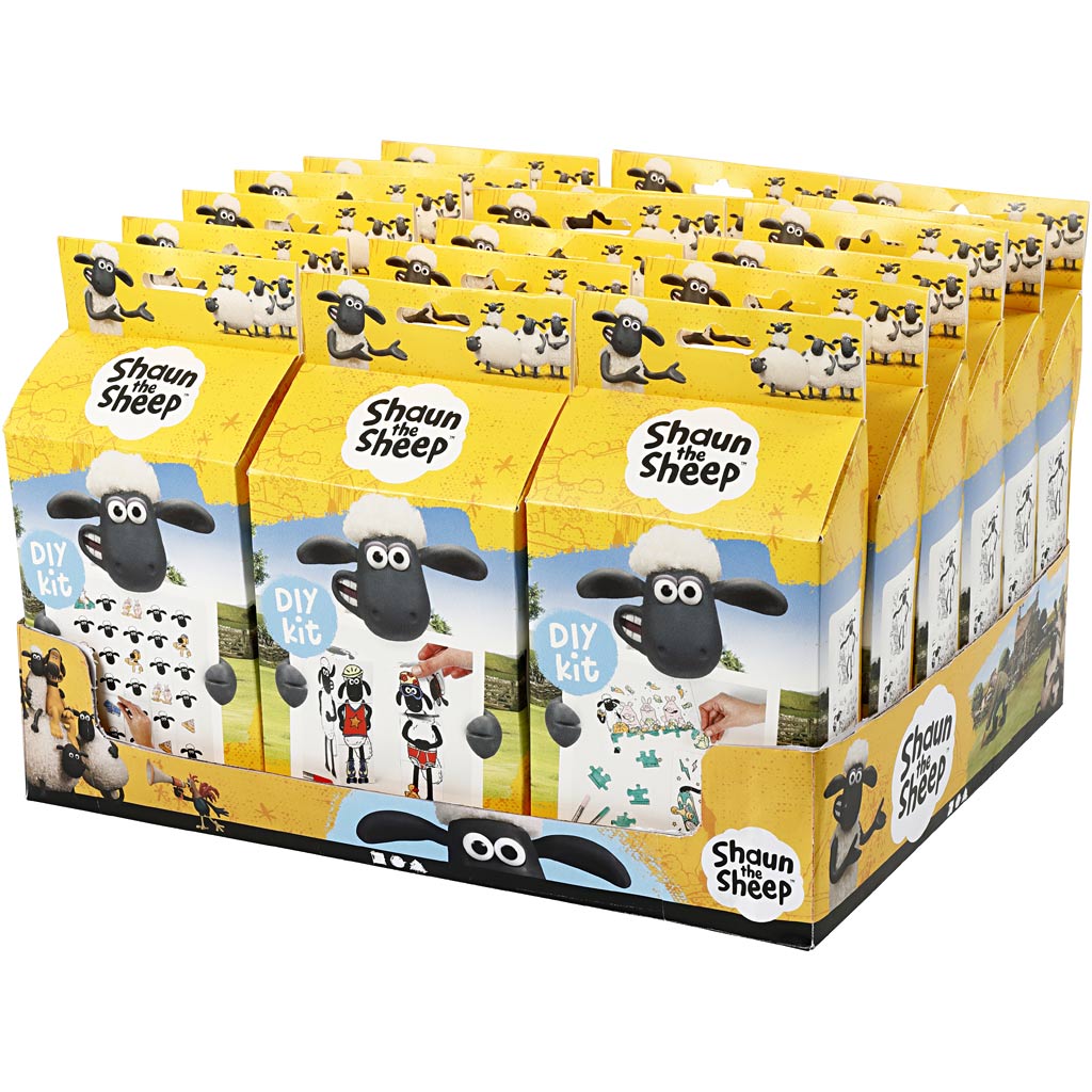 Shaun the sheep counter display with diy sets, 18 set 1 box