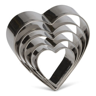 Patisse cookie cutters stainless steel heart 5-piece | 3 pieces