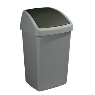 Sunware delta odpadkový kôš s výkyvným vekom 50l strieborno sivý