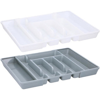 Alpina cutlery tray extendable 2 assorted white gray