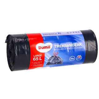 Dumil afvalzakken met trekband 65l 15 stuks | 5 stuks