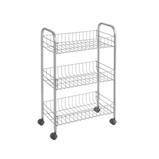 Metaltex tomado kitchen bathroom storage trolley lugano 41x23x63 cm wheels