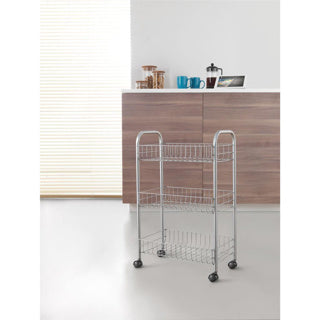 Metaltex tomado kitchen bathroom storage trolley lugano 41x23x63 cm wheels