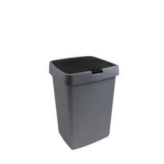 Solgods delta soptunna med lock 25l silvergrå