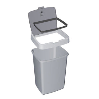 Solgods delta soptunna med lock 25l silvergrå