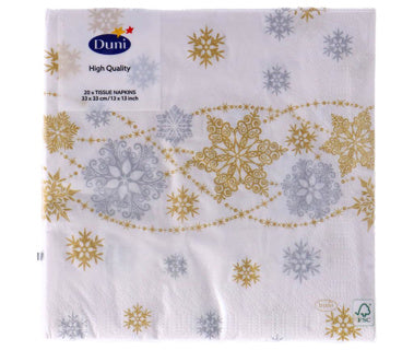 Duni napkins snow white 33x33 cm