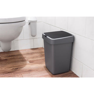 Kosz na śmieci Sunware Delta z pokrywą 10 l srebrnoszary