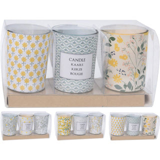 No fire candle in glass jar set 3 pieces | 2 pcs