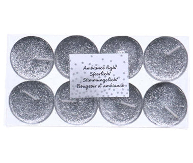 Kerst theelicht 8 stuks zilver | 4 stuks
