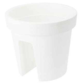 No brand jardinera redonda para balcón 28 cm blanco