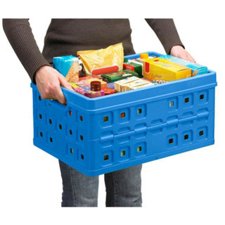 Sunware folding crate 46 ltr blue