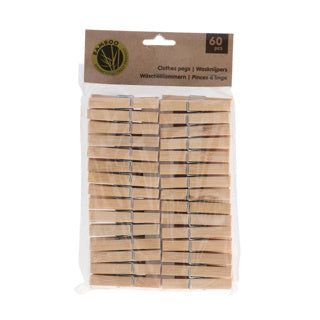 No brand clothespins bamboo 60 pieces