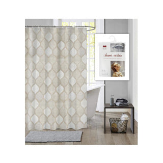 Rideau de douche Geo maison hollandaise 180 x 200 cm marron