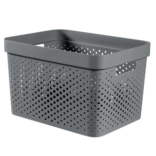 Curver infinity dots panier de rangement 17 l anthracite