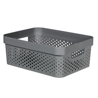 Curver infinity dots panier de rangement 11 l anthracite