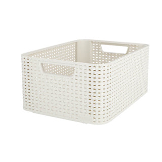 Panier de rangement style Curver taille m 18 l blanc