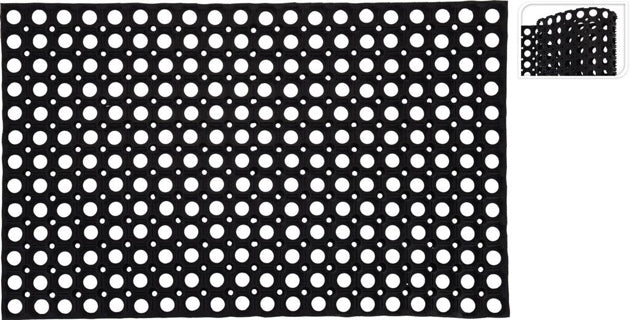 No brand doormat 50x80 rubber black with holes