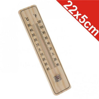 Thermometer hout 22x5x0,8cm | 6 stuks