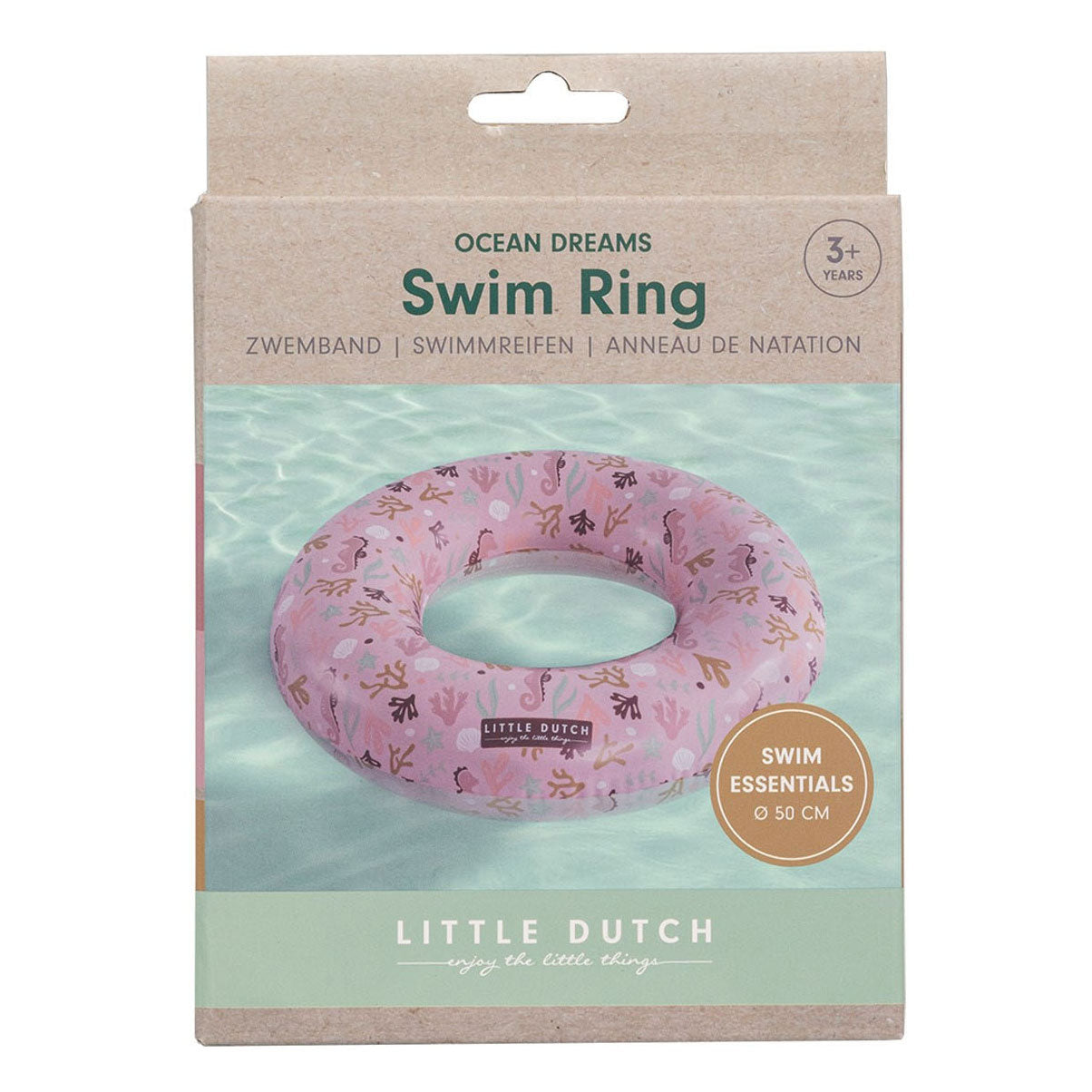 Розов пръстен за плуване Little Dutch Ocean Dreams, 50см