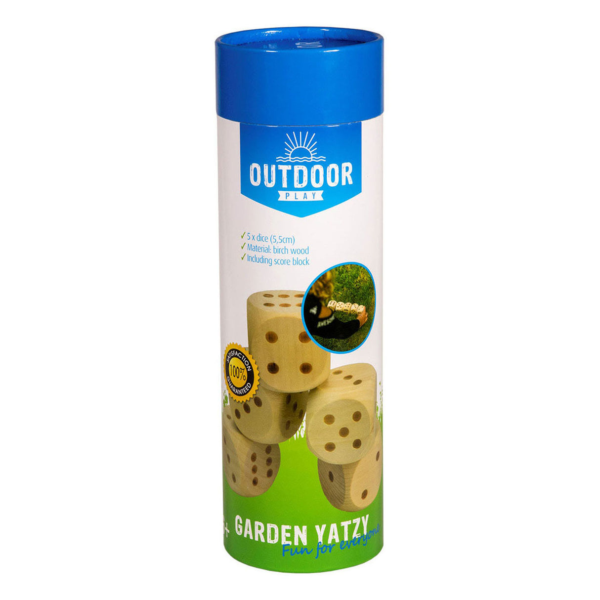 Utomhuslek trä mega tärningar