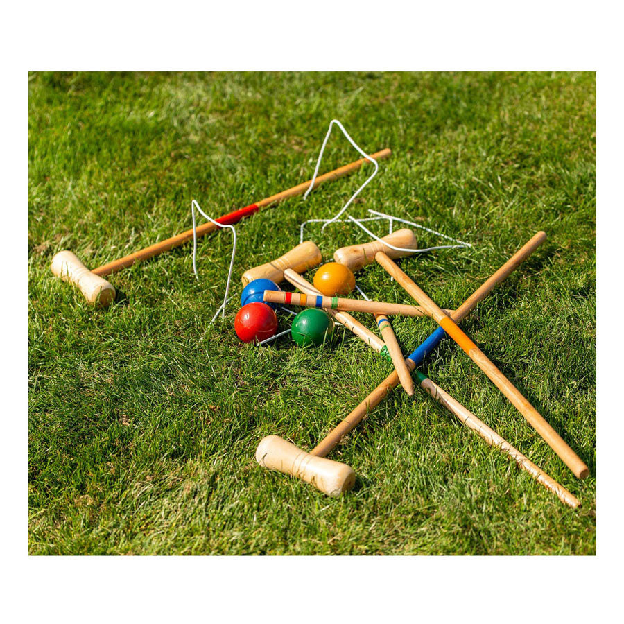 Outdoor play wooden croquet