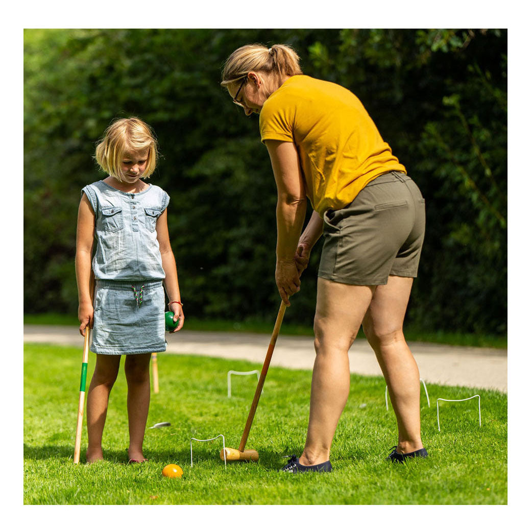Outdoor play wooden croquet