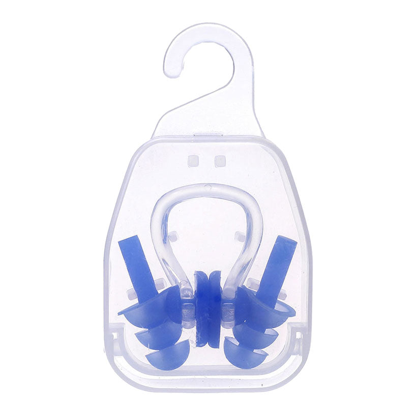 Sportx volwassenen neusclip en oordoppen 2 sterren blauw