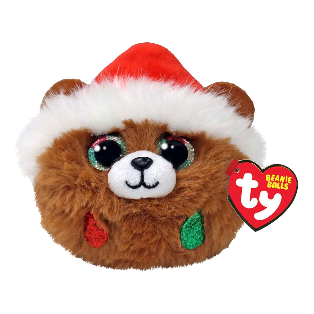 Ty beanie ty teeny puffies budino di orso natalizio, 10 cm