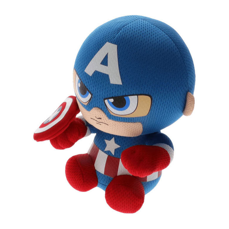 Бебешка шапка Ty Beanie Marvel Капитан Америка мека, 15 см