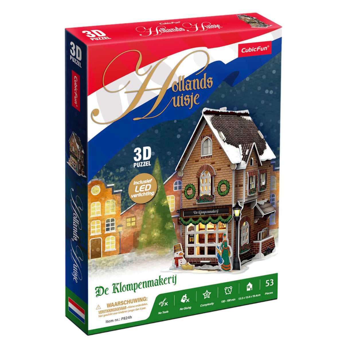 Kubikfun 3D -Puzzle Klompenmakerij mit LED -Beleuchtung