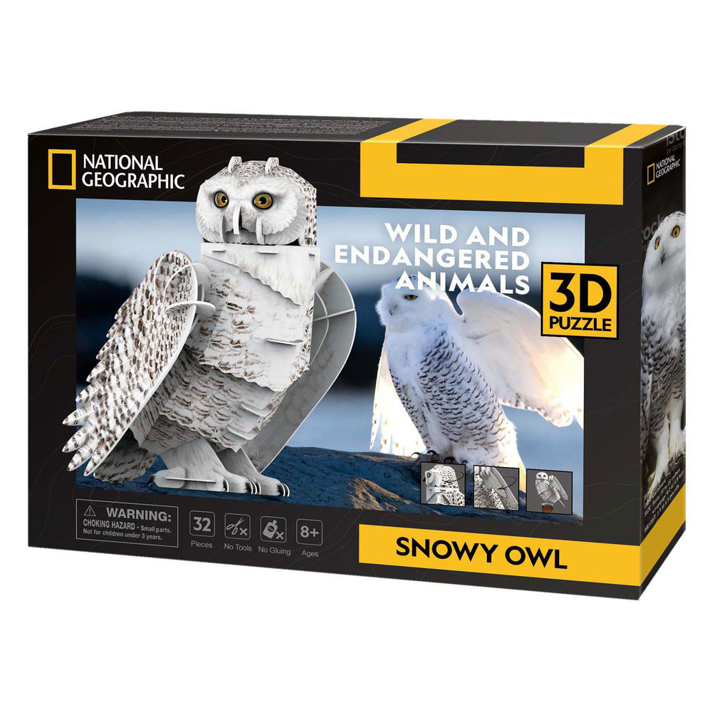Cubic fun 3d puzzle national geographic snow owl