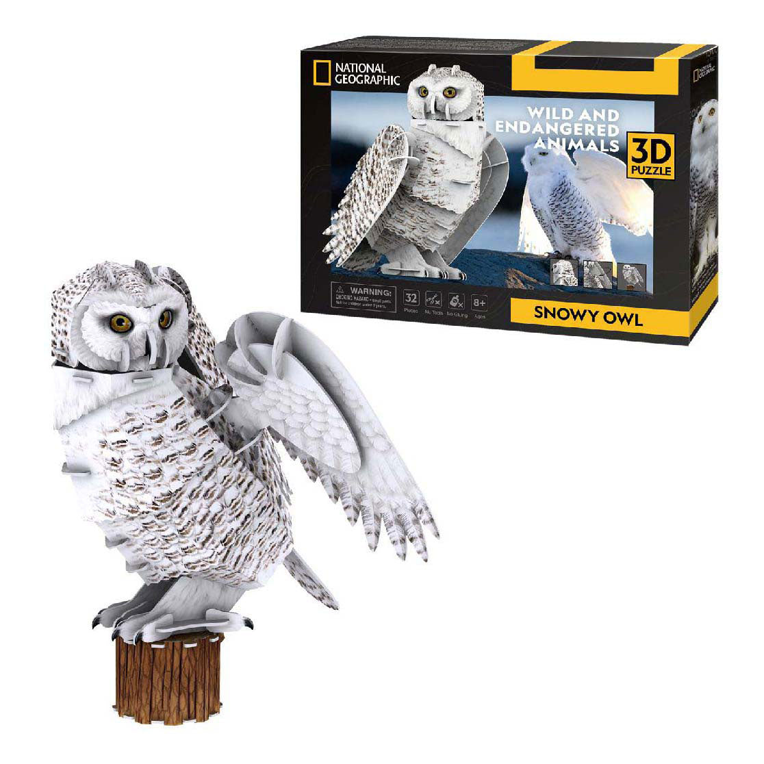 Cubic fun 3d puzzle national geographic snow owl