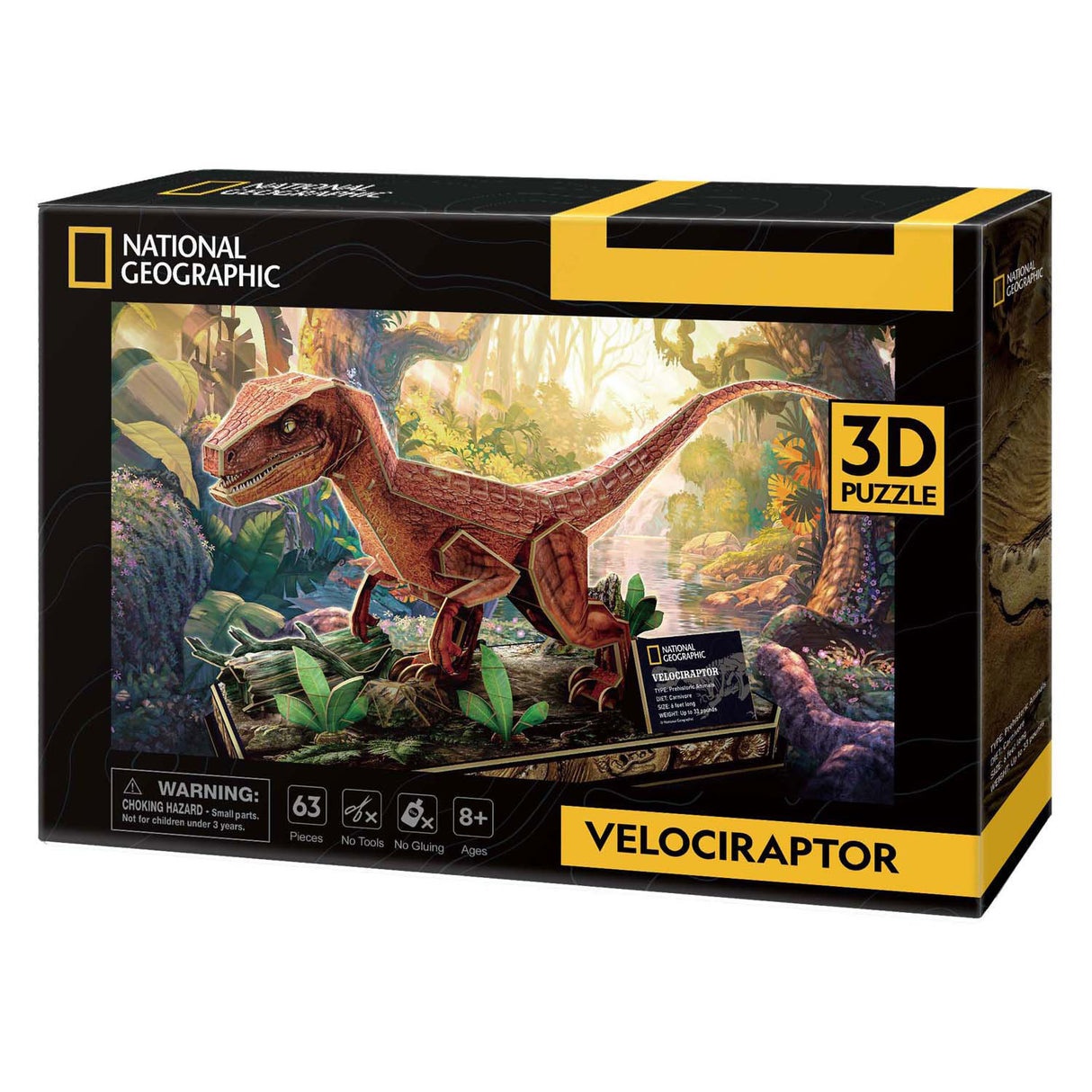 Puzzle en 3D de plaisir cube National Geographic Velociraptor