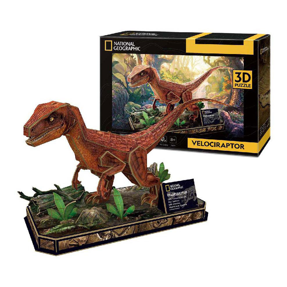 Puzzle en 3D de plaisir cube National Geographic Velociraptor