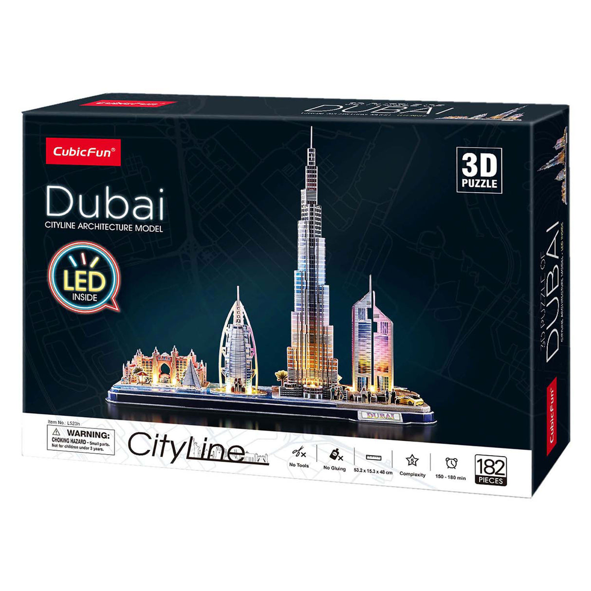Kubikfun 3D Puzzle City Line Dubai mit LED -Beleuchtung