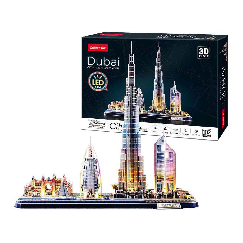 Kubikfun 3D Puzzle City Line Dubai mit LED -Beleuchtung
