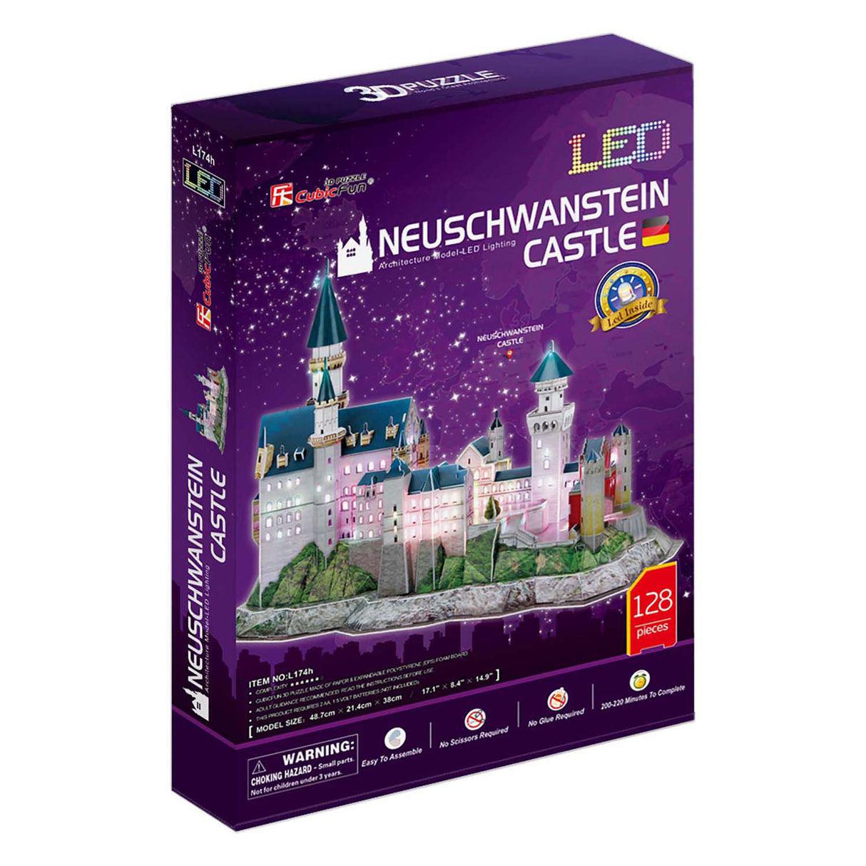 Kubikfun 3D -Puzzle Neuschwanstein Schloss mit LED -Beleuchtung