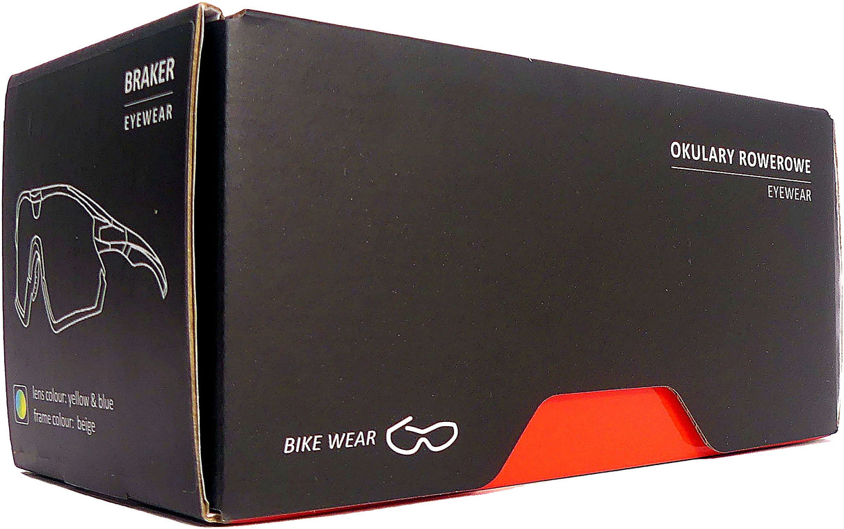 Kross cycling glasses braker uv400 interchangeable lenses - beige frame