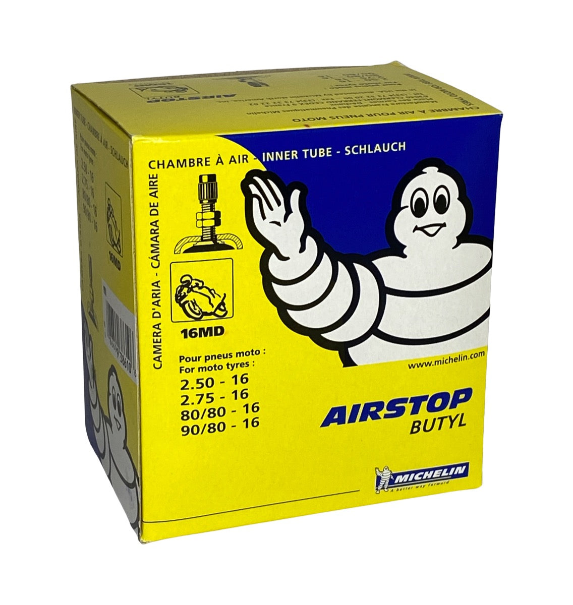 Michelin Binnenband 16-2.50 2,75 80-80 90-80 Valve droite