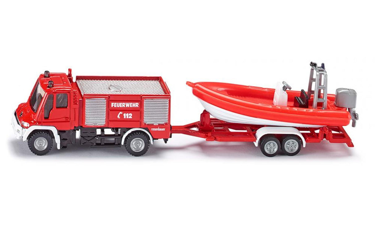 Siku 1636 unimog brandweer met boot 16,7