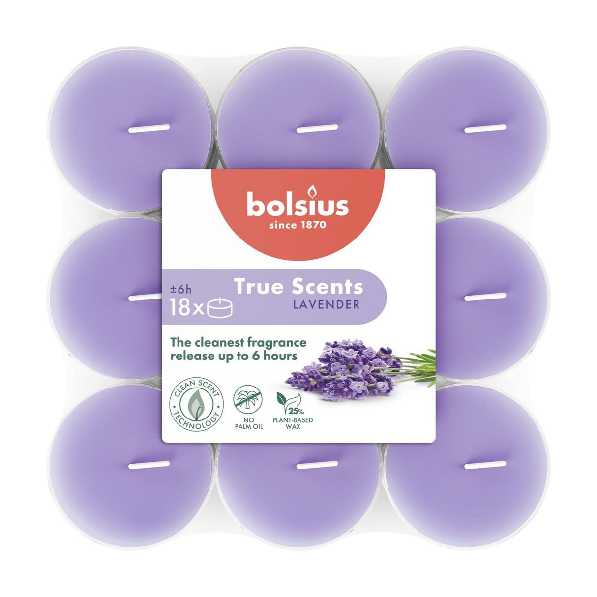 Bolsius scented tea lights 18pcs lavender