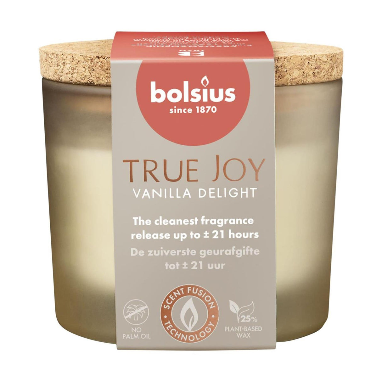 Bolsius Duftglas mit Korken 66 83 True Joy Vanilla Delight | 2 Stk