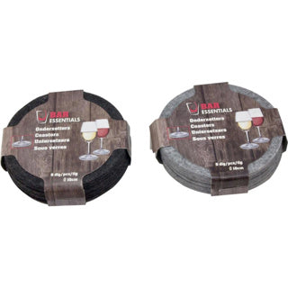 Sottobicchieri essenziali per il bar in feltro rotondi da 10 cm, set da 6