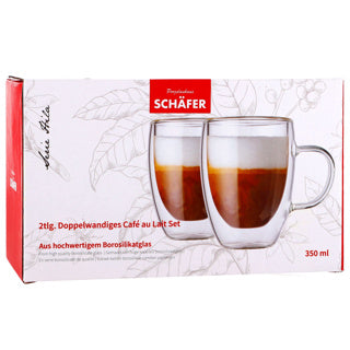 Schaäfer -Becher -Doppel -350 -ml -Set von 2 mit Griff