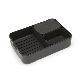 Brabantia bento lunch box make take large dark gray