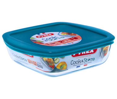 Pyrex Cook y almacene 1L cuadrado 20 x 17 cm con tapa